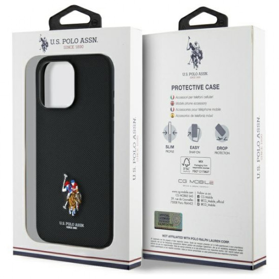 US Polo USHCP15XPEMK iPhone 15 Pro Max 6,7" black Embroidered DH Color