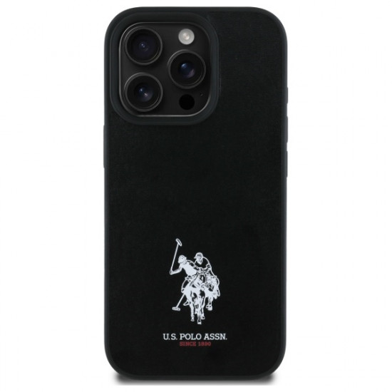 US Polo USHCP15XPGEK iPhone 15 Pro Max 6,7" black Leather Embroidered DH Color