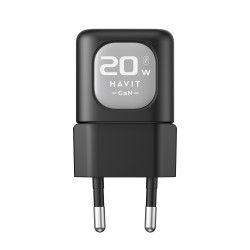 Havit Wall Charger (UC220 EU) USB, Type C, GaN, 20W Black / Gray