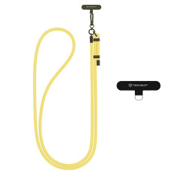 Techsuit Rope Crossbody Strap (RCS1 75) for Phones, Carabiner, Nylon Braided, Durable, Adjustable Sunflower Yellow