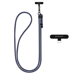 Techsuit Rope Crossbody Strap (RCS1 07) for Phones, Carabiner, Nylon Braided, Durable, Adjustable Charcoal Gray