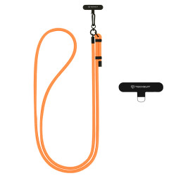 Techsuit Rope Crossbody Strap (RCS1 01) for Phones, Carabiner, Nylon Braided, Durable, Adjustable Spiced Pumpkin