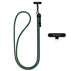 Techsuit Rope Crossbody Strap (RCS1 04) for Phones, Carabiner, Nylon Braided, Durable, Adjustable Forest Green