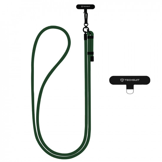 Techsuit Rope Crossbody Strap (RCS1 04) for Phones, Carabiner, Nylon Braided, Durable, Adjustable Forest Green Techsuit Rope Crossbody Strap (RCS1 04) for Phones, Carabiner, Nylon Braided, Durable, Adjustable Forest Green