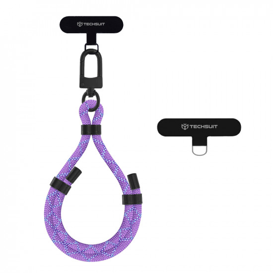 Techsuit Rope Wrist Strap (RWS1 11) for Phones, Carabiner, Nylon Braided, Durable, Adjustable, Universal Cobra Purple Techsuit Rope Wrist Strap (RWS1 11) for Phones, Carabiner, Nylon Braided, Durable, Adjustable, Universal Cobra Purple