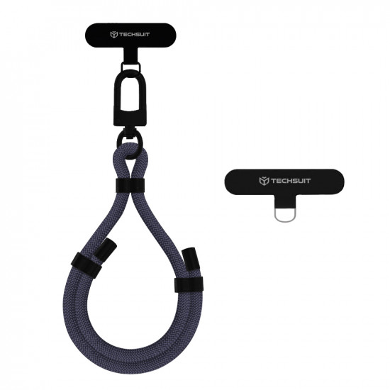 Techsuit Rope Wrist Strap (RWS1 01) for Phones, Carabiner, Nylon Braided, Durable, Adjustable, Universal Gunmetal Grey Techsuit Rope Wrist Strap (RWS1 01) for Phones, Carabiner, Nylon Braided, Durable, Adjustable, Universal Gunmetal Grey