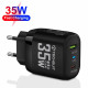 Techsuit Premium Wall Charger (CHPD174) GaN, USB QC3.0, Type C PD35W Black Techsuit Premium Wall Charger (CHPD174) GaN, USB QC3.0, Type C PD35W Black