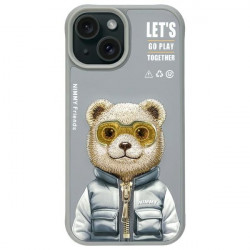 Nimmy Case iPhone 15 6.1" gray Cool&Cute 2.0 Bear