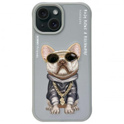Nimmy Case iPhone 15 6.1" gray Glasses Cool Dog
