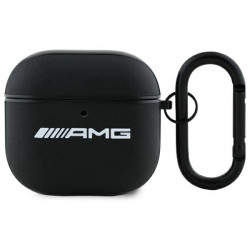 AMG AMA4SLWK AirPods 4 cover black Leather White Logo AMG AMA4SLWK AirPods 4 cover black Leather White Logo