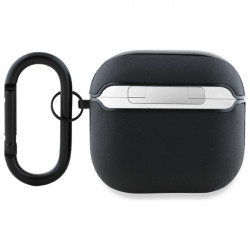 AMG AMA4SLWK AirPods 4 cover black Leather White Logo AMG AMA4SLWK AirPods 4 cover black Leather White Logo