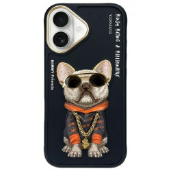 Nimmy Case iPhone 16 6.1" black Glasses Cool Dog