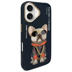 Nimmy Case iPhone 16 6.1" black Glasses Cool Dog