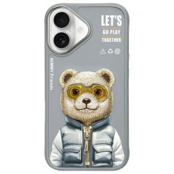 Nimmy Case iPhone 16 6.1" gray Cool&Cute 2.0 Bear