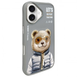 Nimmy Case iPhone 16 6.1" gray Cool&Cute 2.0 Bear