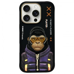 Nimmy Case iPhone 16 Pro 6.3" black Cool&Cute 2.0 Monkey