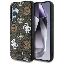 Guess Case 4G Printed Colored Peony Pattern MagSafe for Samsung Galaxy S25 brown