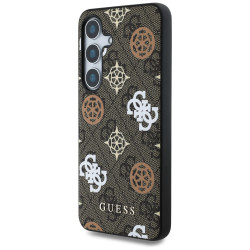 Guess Case 4G Printed Colored Peony Pattern MagSafe for Samsung Galaxy S25 brown