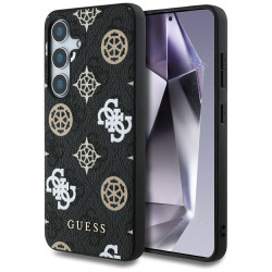Guess Case 4G Printed Colored Peony Pattern MagSafe for Samsung Galaxy S25 black