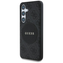 Guess Case 4G Round Patch Classic Logo MagSafe for Samsung Galaxy S25 black