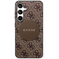 Guess Case 4G Round Patch Classic Logo MagSafe for Samsung Galaxy S25 Plus brown