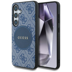 Guess Case 4G Round Patch Classic Logo MagSafe for Samsung Galaxy S25 Plus blue