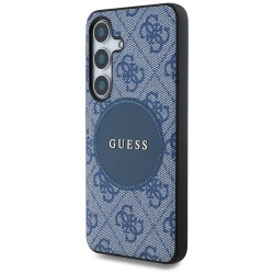 Guess Case 4G Round Patch Classic Logo MagSafe for Samsung Galaxy S25 Plus blue
