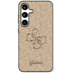 Guess Case Fixed Glitter Big 4G Metal Logo for Samsung Galaxy S25 gold