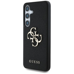 Guess Case Grained Big 4G Logo Small Classic Logo for Samsung Galaxy S25 black