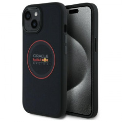 Red Bull RBHMP15S24PUILVR iPhone 15 6.1" hardcase navy Leather Red Ring MagSafe
