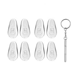 Techsuit  [Pack] Glasses Screwdriver with 4 Pairs of Silicone Nose Pads (ST1)  from Metal, 6 x 0.5cm  Silver