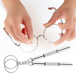 Techsuit  [Pack] Glasses Screwdriver with 4 Pairs of Silicone Nose Pads (ST1)  from Metal, 6 x 0.5cm  Silver