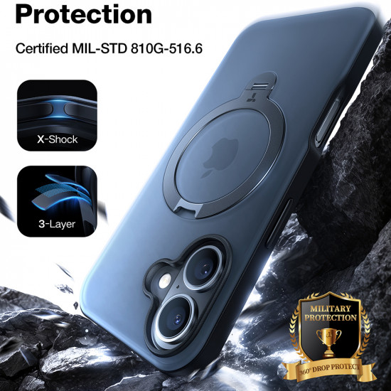 Torras Ostand Spin Series iPhone 16 Black Torras Ostand Spin Series iPhone 16 Black