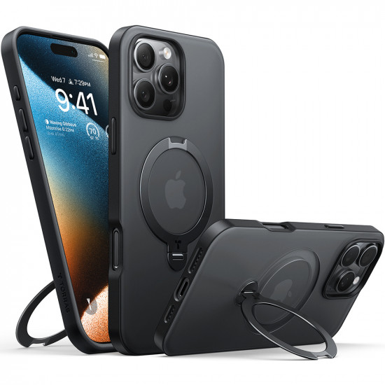 Torras Ostand Spin Series iPhone 16 Pro Black Torras Ostand Spin Series iPhone 16 Pro Black