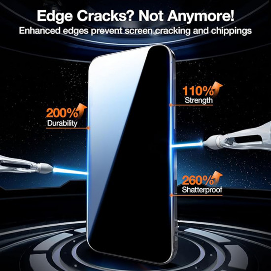 Torras GlassGo Tempered Screen Protector iPhone 15 Pro Black