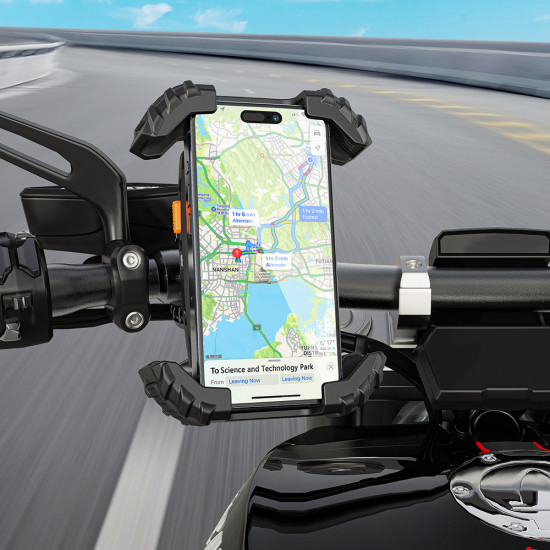 Acefast Bike Phone Holder (D23) for Phone 4.5 6.7, Free Rotation, Multi angle Adjustment, Safety Lock Black