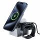Acefast Charging Station Rubik's Cube 3in1 (E18) for Phone, TWS Headset and Apple Watch, 23W, Foldable Metal Gray