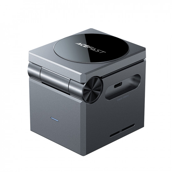 Acefast Charging Station Rubik's Cube 3in1 (E18) for Phone, TWS Headset and Apple Watch, 23W, Foldable Metal Gray