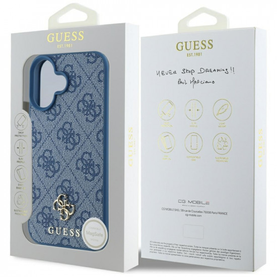 Guess 4G Small and Classic Logo MagSafe (GUHMP16SP4SM4MB) iPhone 16 Blue