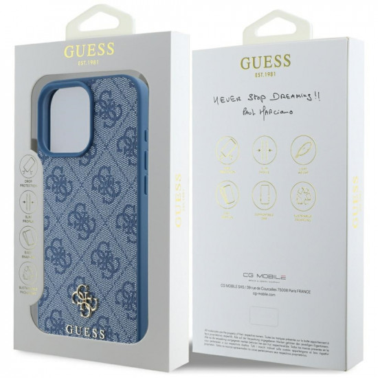 Guess 4G Small and Classic Logo MagSafe (GUHMP16XP4SM4MB) iPhone 16 Pro Max Blue