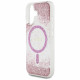 Guess Hardcase Resin Bottom Glitter MagSafe (GUHMP16SRGRGEP) iPhone 16 Pink
