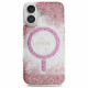 Guess Hardcase Resin Bottom Glitter MagSafe (GUHMP16SRGRGEP) iPhone 16 Pink