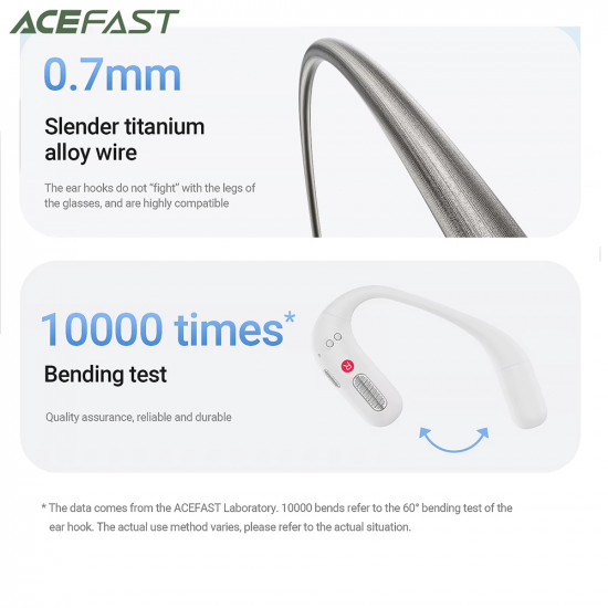 Acefast Wireless Earbuds (FA002) for Sports, Bluetooth V5.3, IP54, 500mAh Black