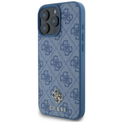 Guess Case HC PU 4G Small 4G and Classic for iPhone 16 Pro MagSafe blue