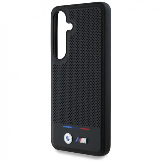 BMW Case Leather Tricolor Stripe MagSafe Samsung Galaxy S25 black