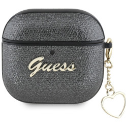 Guess Case Metallic Script Charm AirPods 4 black
