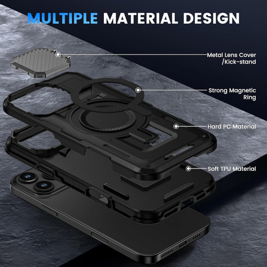Techsuit CamVault MagSafe iPhone 16 Plus Black Techsuit CamVault MagSafe iPhone 16 Plus Black