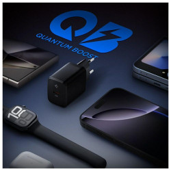 Spigen Wall Charger Essential (EE201EU) Type-C, GaN, Fast Charging, PD20W, Quantum Boost negru