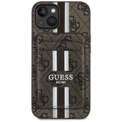 Guess Cardslot 4G Stripes MagSafe (GUBPHCP15SP4RPSW) iPhone 15 Brown
