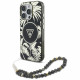 Guess IML Palm Trees Triangle with Pearl Strap MagSafe (GUHMP16LHPCTPLSK) iPhone 16 Pro Black